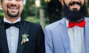 Groom and best man with beards