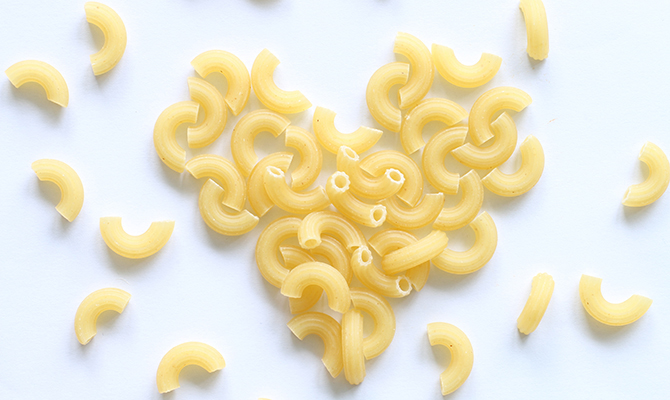 Macaroni heart art
